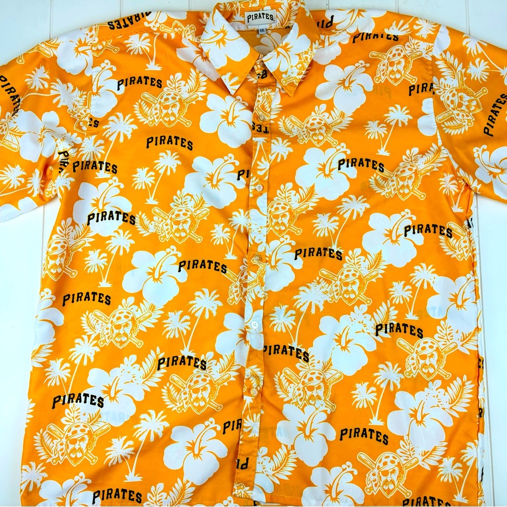 ⚾️ Pittsburgh Pirates Hawaiian Shirt Short Sleeve Button Down XL